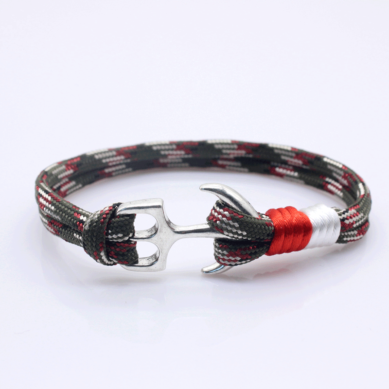 Printed Braided Unisex Anchor Bracelet (Random Prints)