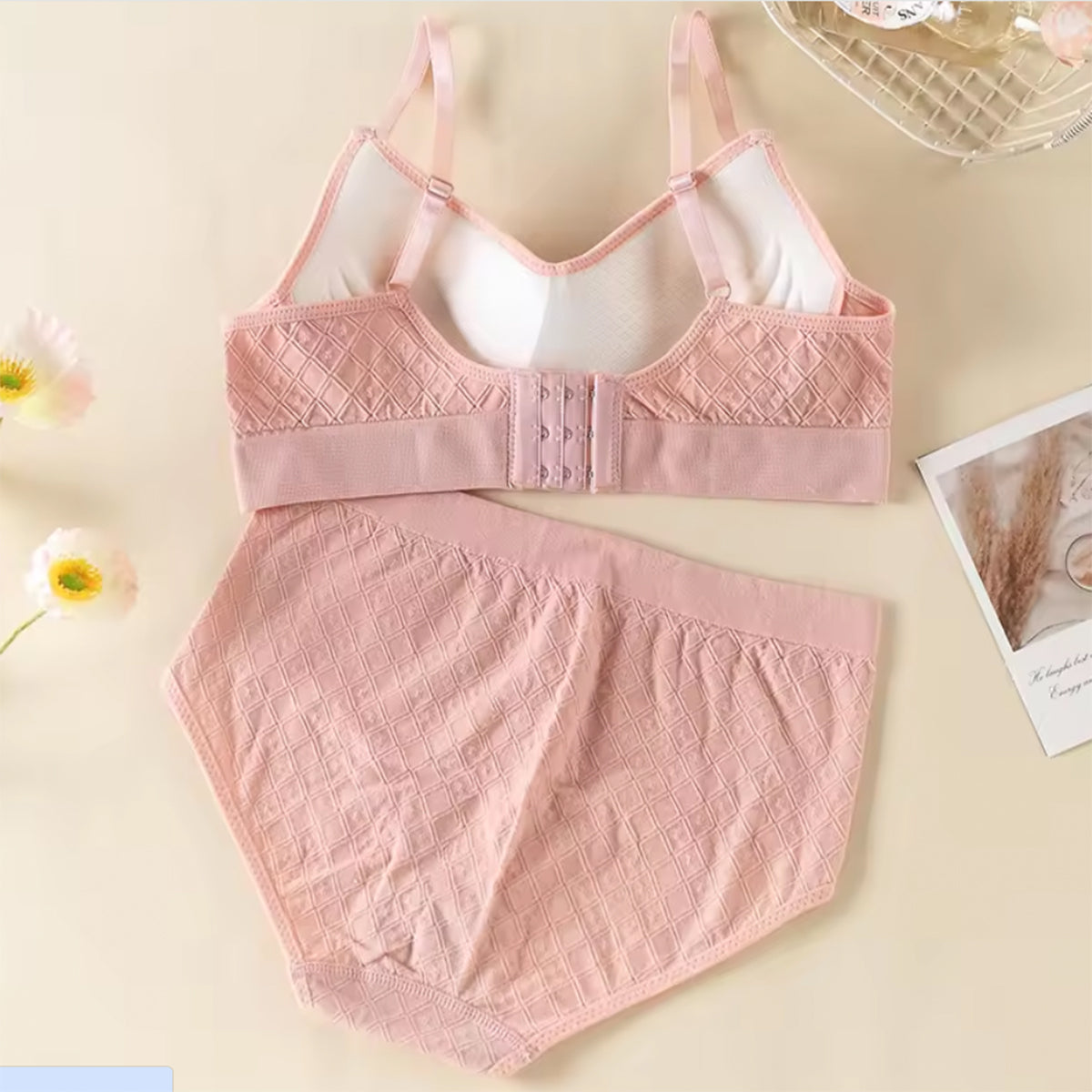 Women's Lightly Padded Wire Free Bra Panty Lingerie Set For Girl's Combo (Pack Of 5)