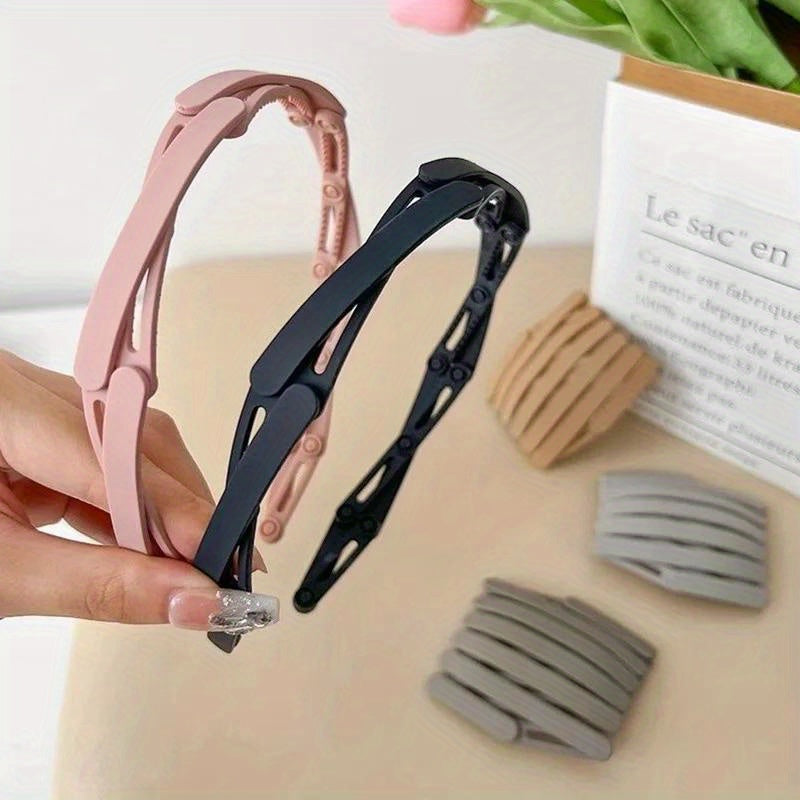 1 Pc Compact & Portable Retractable Hairband - Solid Color, Foldable Design for Travel & Everyday Use