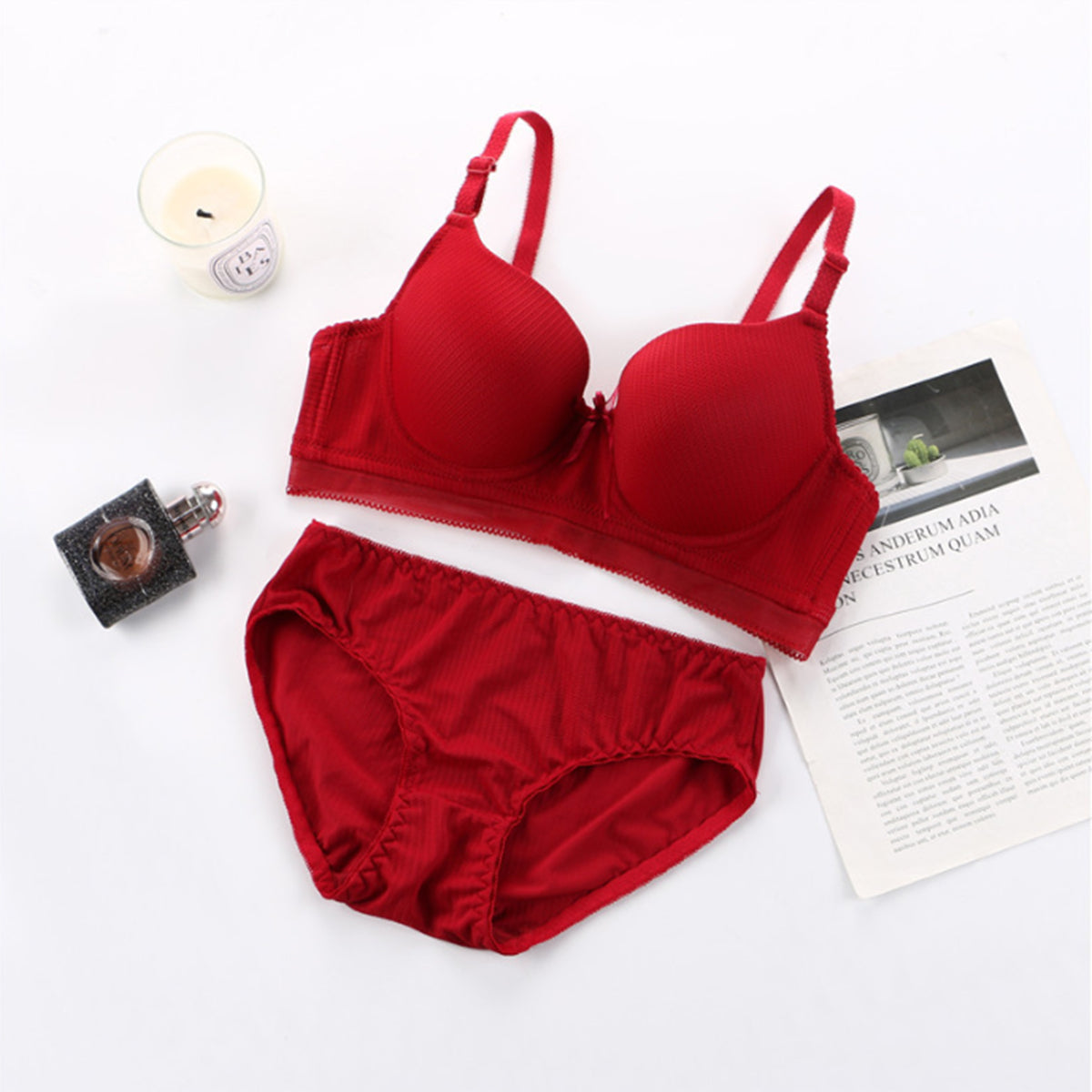 Women's Lightly Padded Wire Free Bra Panty Lingerie Set For Girl's Combo (Pack Of 6)