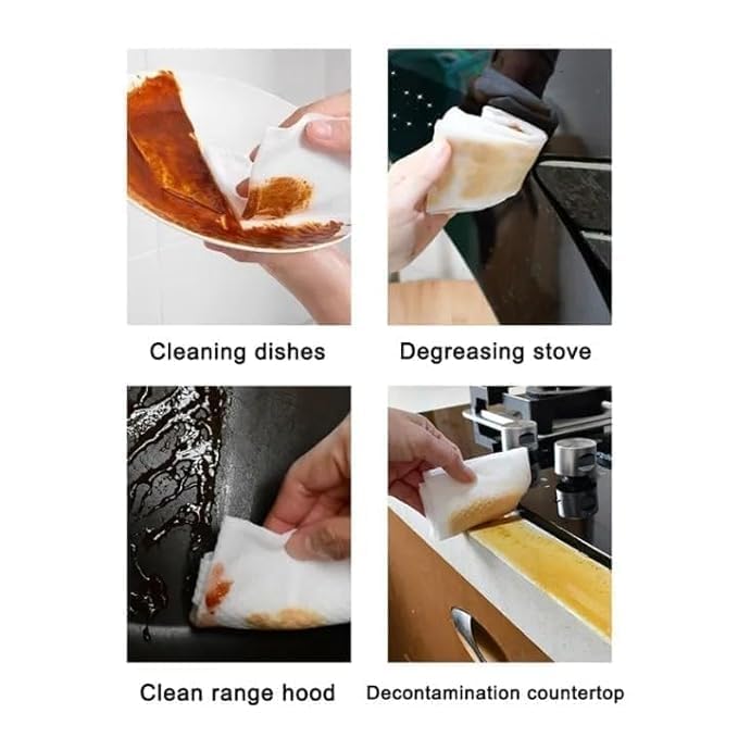 80 pcs Kitchen Cleaning Wipes | Strong Decontamination Kitchen Wipes | Disposable Kitchen Wet Wipes Household Cloth Towel For Removing Grease Stains & Cleaning Glass Table Wet Tissue Wipes