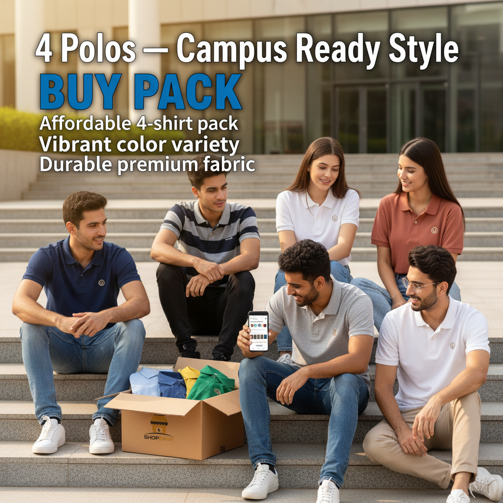 Campus Ready Polos – 4 Pack Trendy Men’s Collection