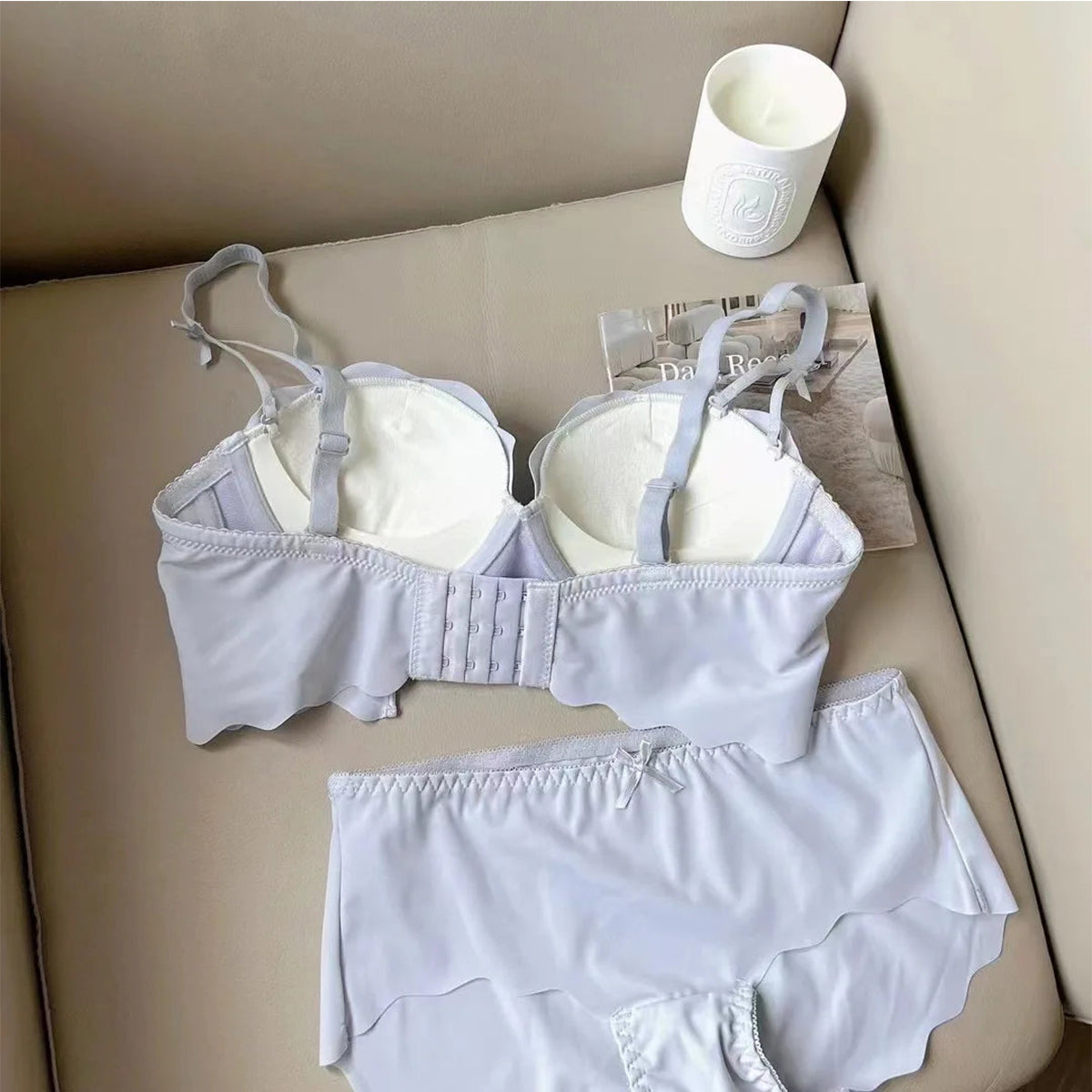 Women's Lightly Padded Wire Free Bra Panty Lingerie Set For Girl's Combo (Pack Of 4)