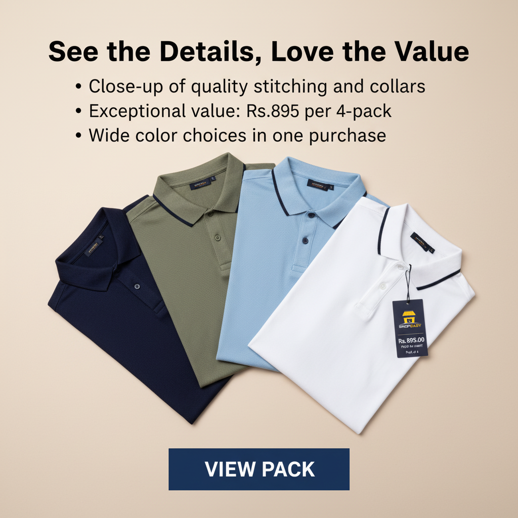 4 Polos Set for Men – Daily College Fashion Combo