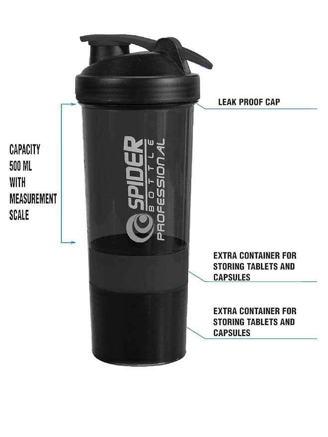 Spider Protein Shaker Bottle - 1 Pc