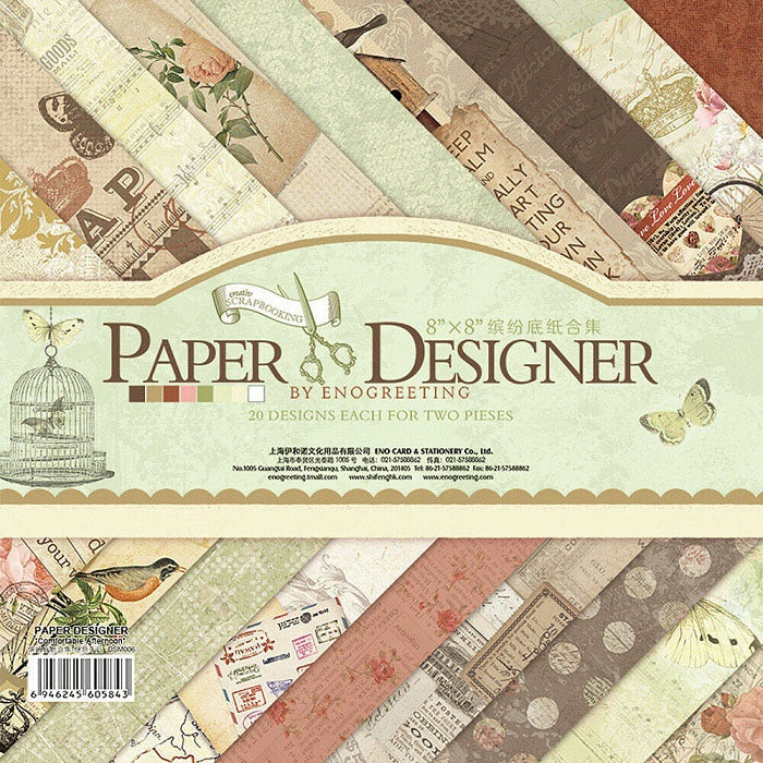 8*8 Inch Random Print Design Crafting Paper (40 Sheet), Set of 40 Thick Beautiful Pattern Design Printed Papers for Art n Craft (2 Sheets Per Design)