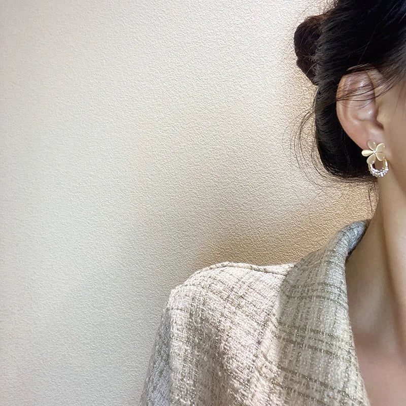 Super Fairy Pineapple Opal Zircon Earrings Korean Flower Bling Stud Earrings Wedding Engagement Jewelry Gift For Women