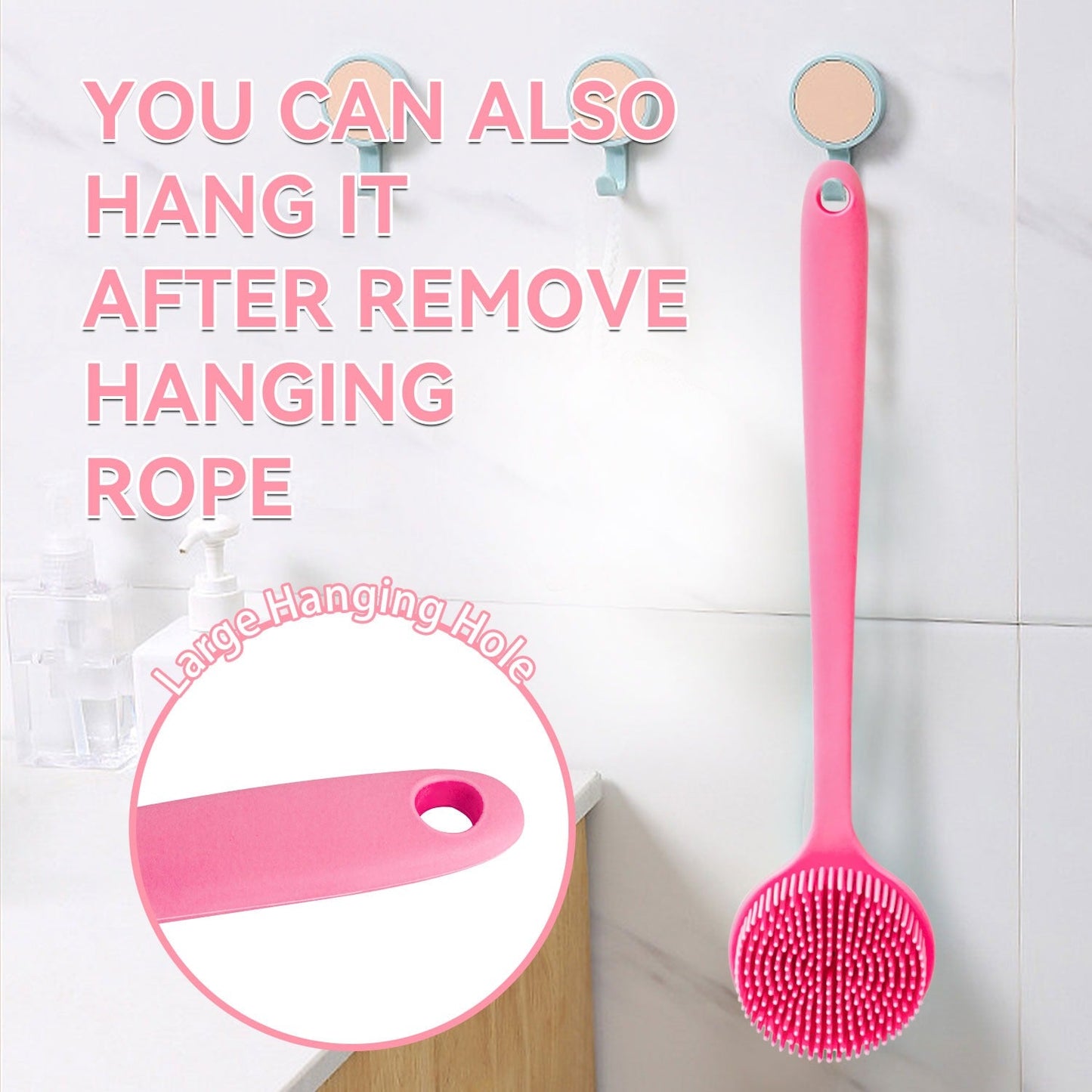 2-in-1 Silicone Body & Back Scrub Brush – Soft Bristles with Long Handle for Shower, Bath & Exfoliation