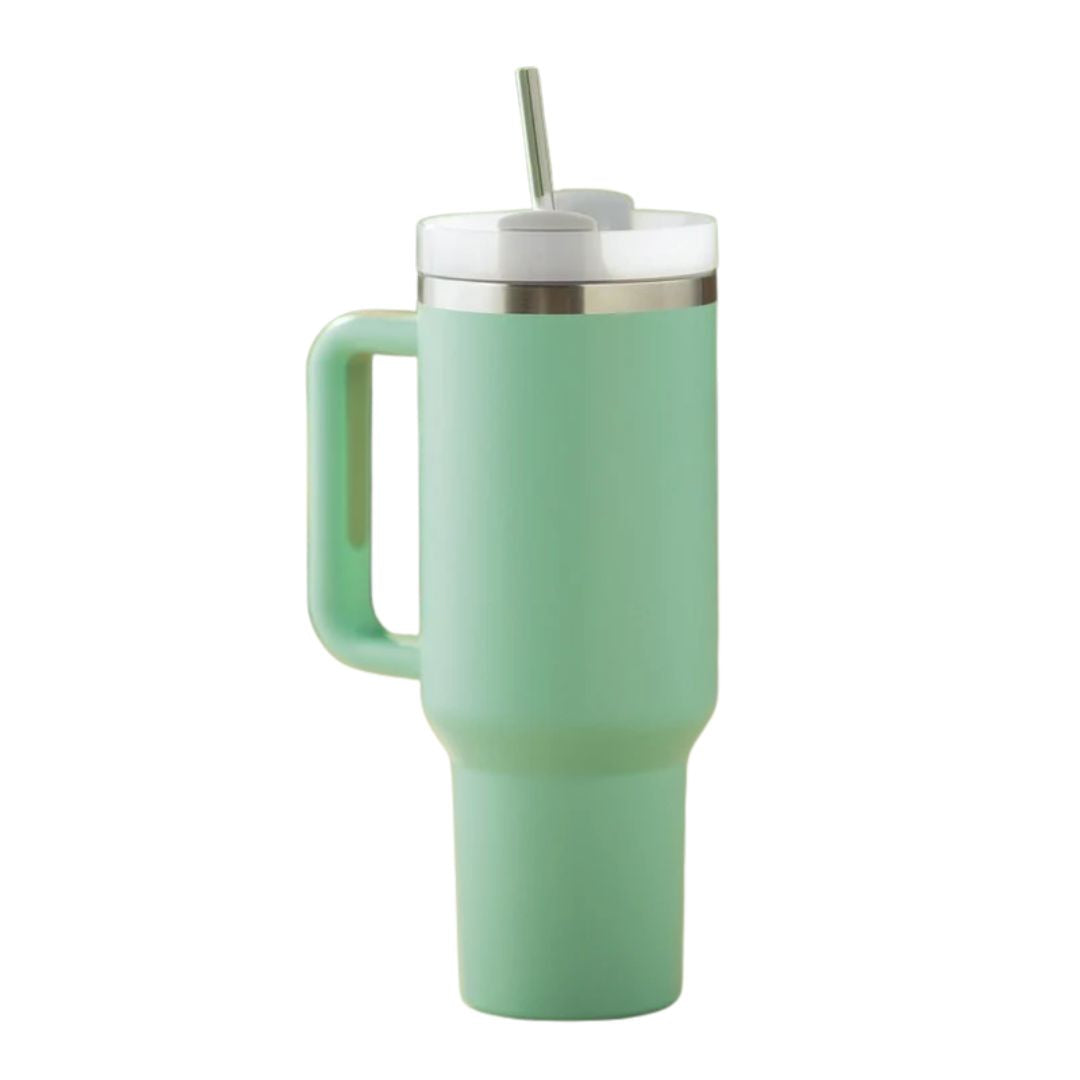 1200 ml Flowstate Tumbler, Stainless Steel Vacuum Insulated Tumbler with Lid and Straw for Water, Iced Tea or Coffee, Smoothie and More, Cream