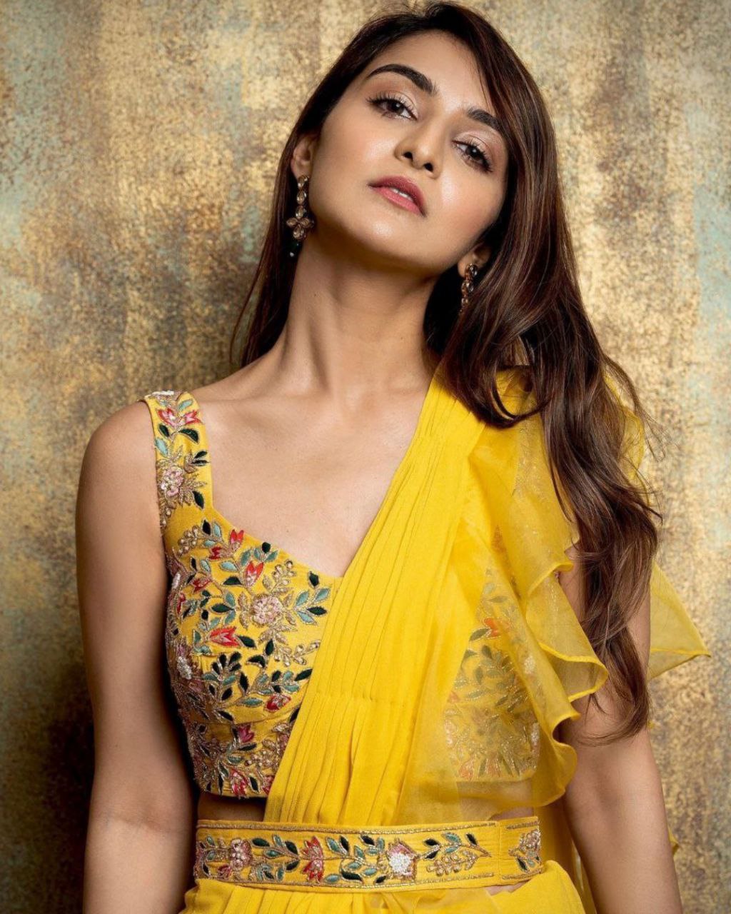 Attractive Yellow Apple Organza Embroidery & Sequence Work Lehenga Saree With Blouse And Belt