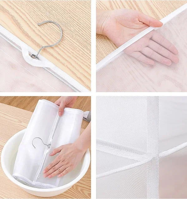 Transparent 6 Pocket Foldable Handbag Organizer, Cover Dustproof Wardrobe Storage Purse Organizer Hanging