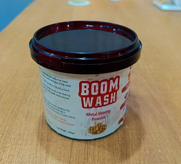Boom Wash Metal Shining Powder, Copper, Brass, Steel, Silver, Aluminium and Iron Cleaner With Anti-Tarnish Cleaning Powder