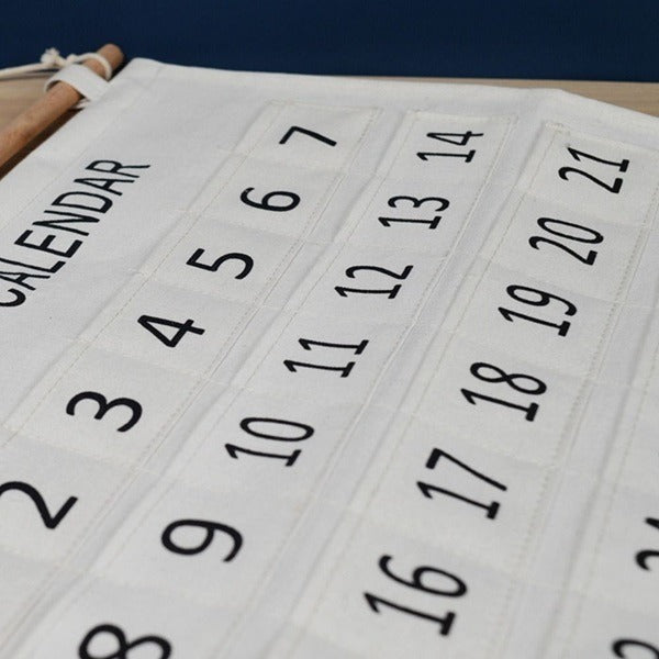 Wall Pocket Calendar Hanging Organizer for Monthly Day Wise Planning, Saving Important & Special Dates