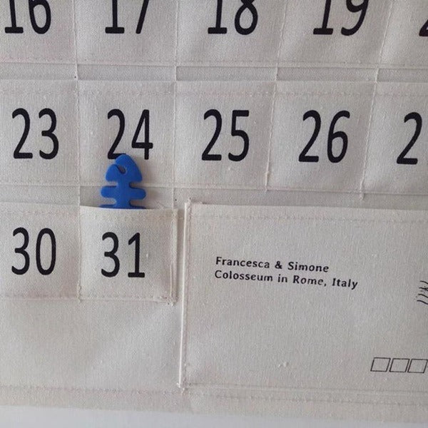 Wall Pocket Calendar Hanging Organizer for Monthly Day Wise Planning, Saving Important & Special Dates