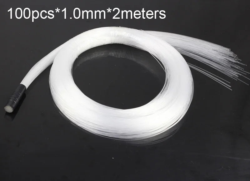 1.0mm X100pcs X 2Meters PMMA plastic fiber optics cable for all kind led light engine driver