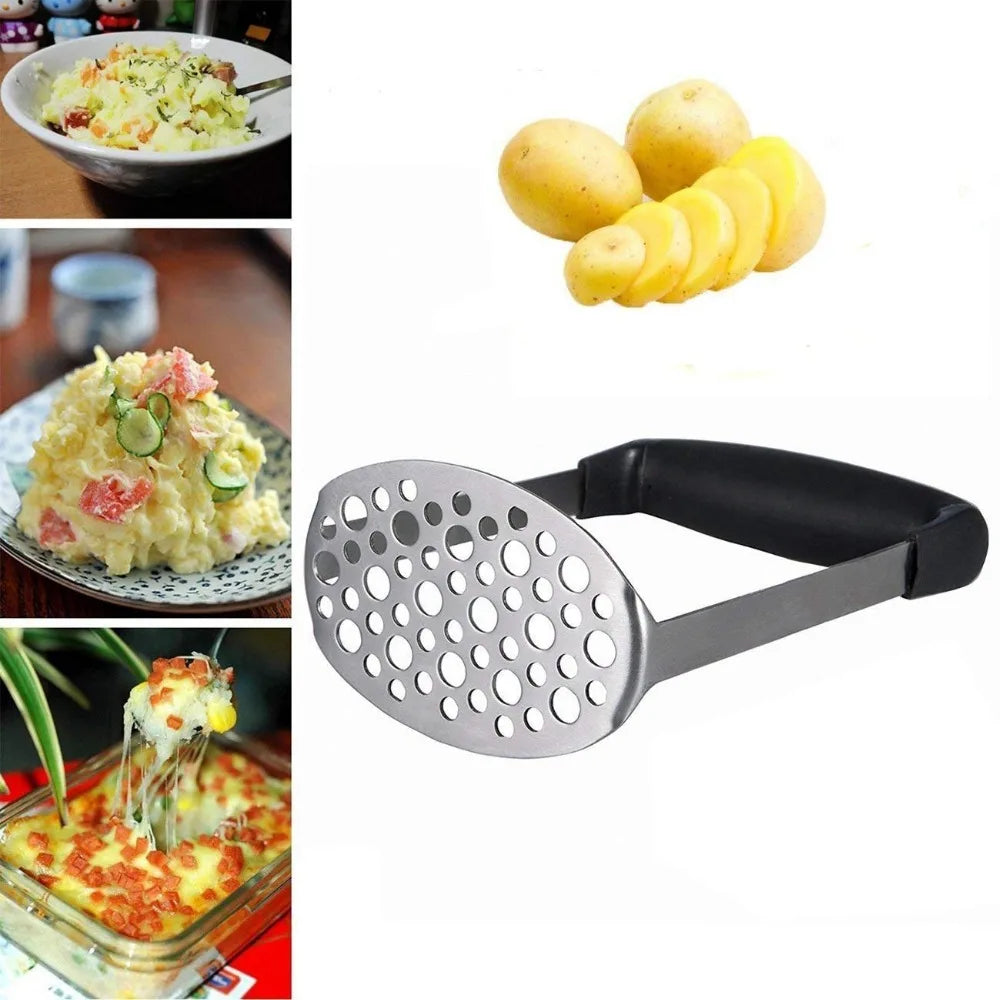 1 PC Potato Masher Stainless Steel Smooth Mashed Potatoes Sweet Potato Making Tools Fruit Vegetable Kitchen Tools