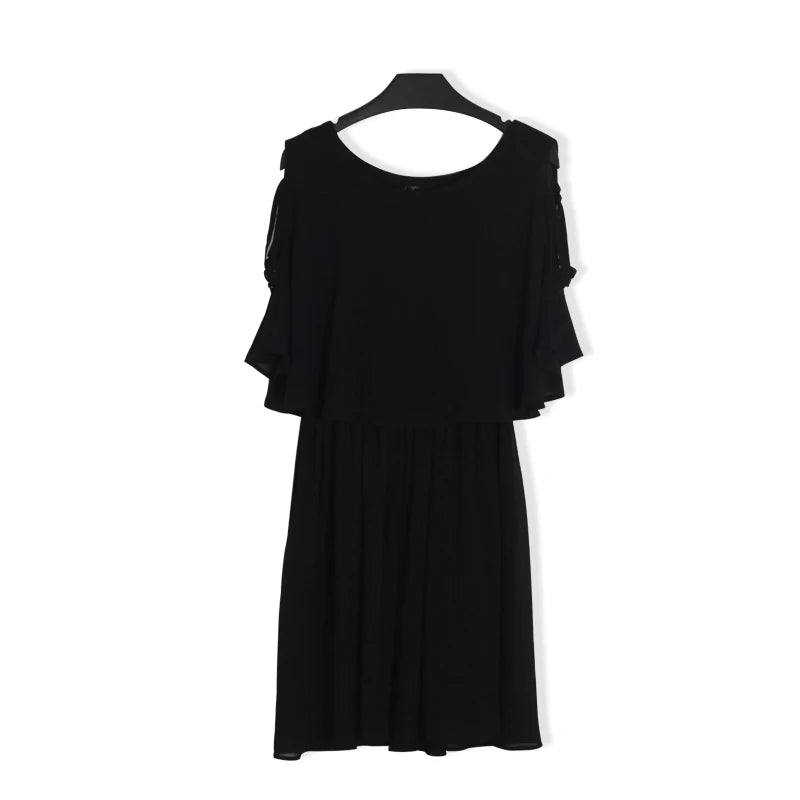 TAOYIZHUAI Summer New Arrival Straight Petal Half Sleeves Casual Style Plus Size Elegant Loose Above Knee Female Dress 11542