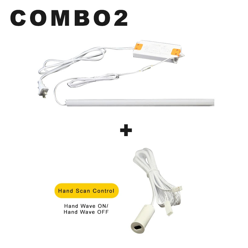 110-240V LED Under Cabinet Light 30cm 40cm 50cm Hand Scan Sensor Glass Splint Lamp LED Aluminum Strip Lights Layer Pate Lamps