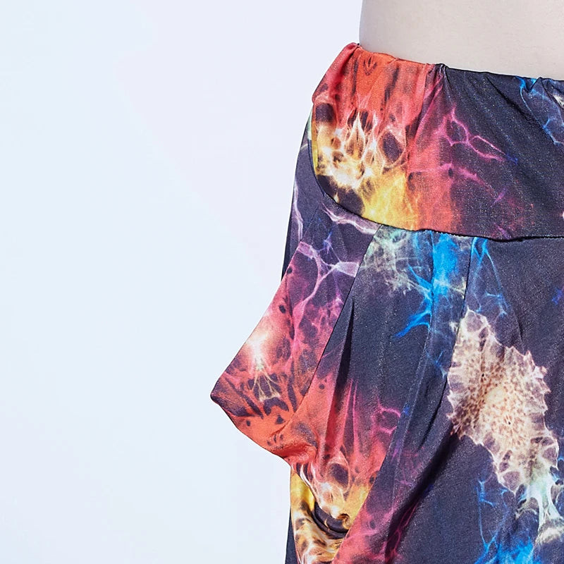 Calças Harem Jazz para Mulheres, Hip Hop, Dance Doodle, Primavera e Verão, Neon Patchwork, Cores Doces, Skinny Sweatpants, Marca