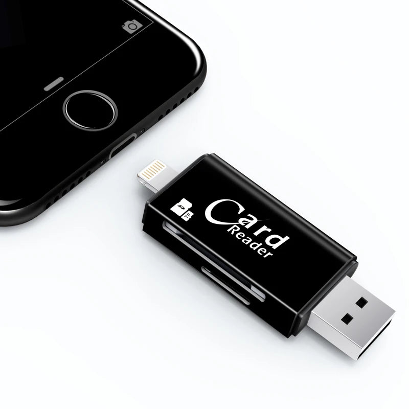 USB 3.0 OTG Flash Drive Lightning Card Reader microSD/SDHC/SDXC SD SDHC SDXC Cardreader For iPhone Android