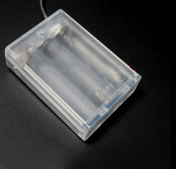 10PCS Transparent Battery Box 3xAA 4.5V Battery Holder Box Case With NO/OFF Button Switch &Wire Lead For AA Rechargeable Battery