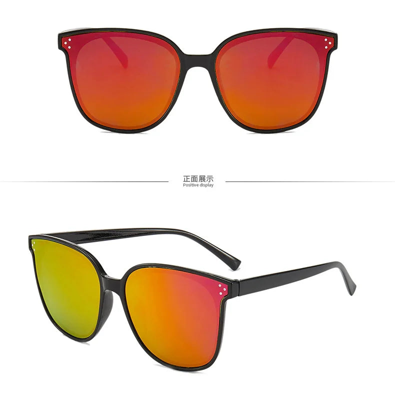 RMM brand Unisex big frame square Sunglasses Hip hop Sunglasses Retro Square cat eye 3 point Sunglasses for women men