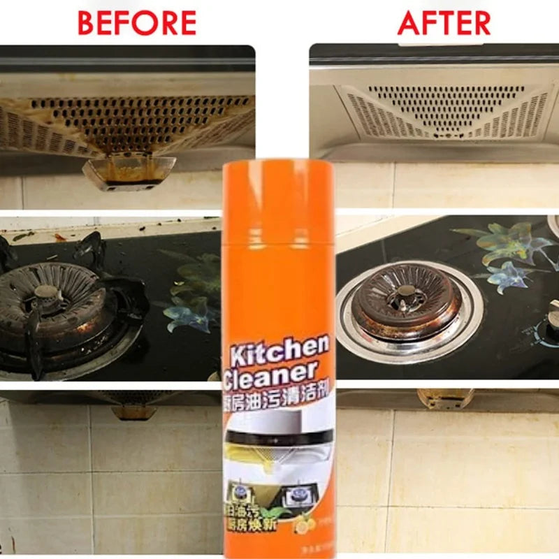 Kitchen Oil & Grease Stain Remover Spray - 500 ml, Chimney Cleaner Spray Bubble Cleaner, All Purpose Foam Degreaser Spray
