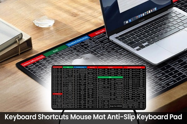 Keyboard Shortcut Key Mouse Pad with Office Excel Software Shortcuts Key Patterns, Clear Extended Sheet Mouse Pad, Large Rubber Base Cloth Desk Mat