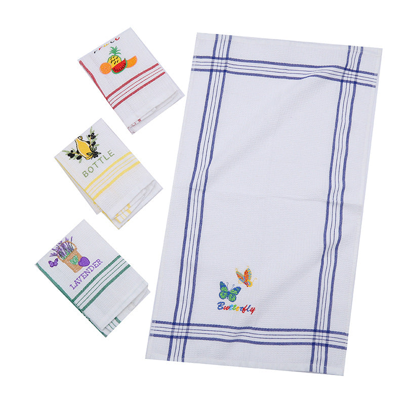 Polyester Cotton Embroidery Dishwashing Cleaning Dusting Towel