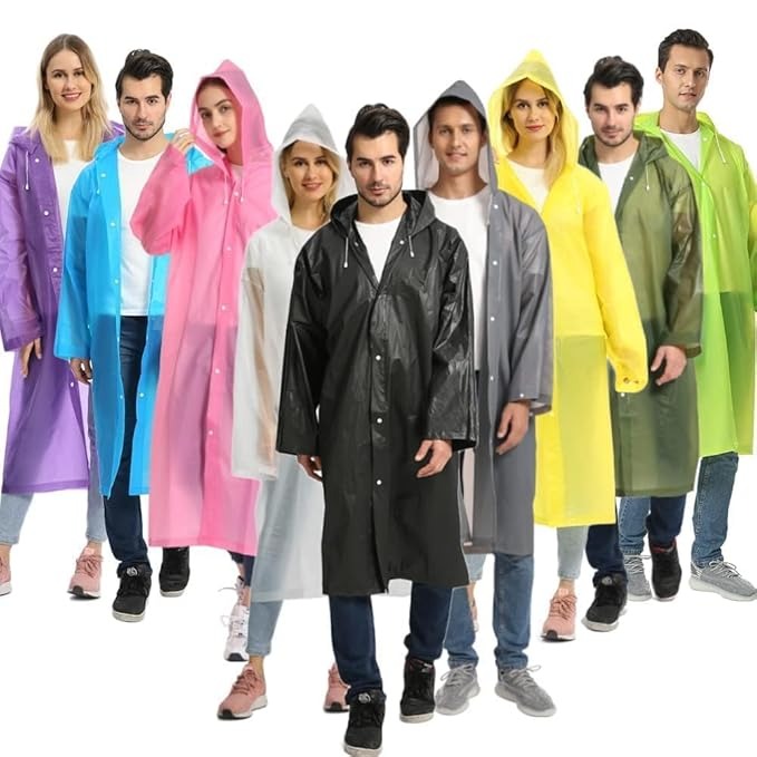 Waterproof Hooded Raincoat - Men & Women (Random Color)