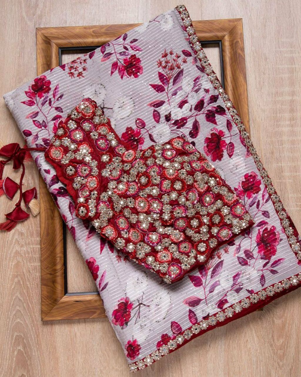 Bridal Special Soft Rose Pink Rangoli Silk Saree With Blouse