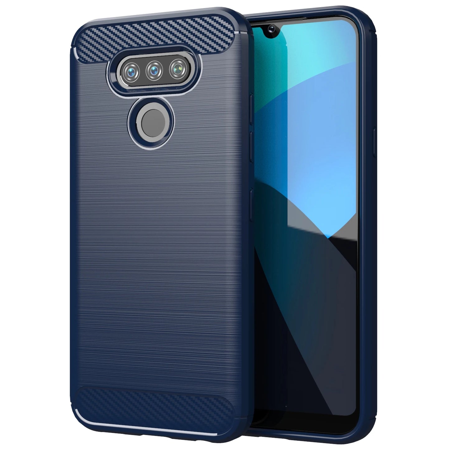 Soft tpu silicone case para lg harmonia 4, 2, risio 3, 4harmony2, shockproof, fibra de carbono