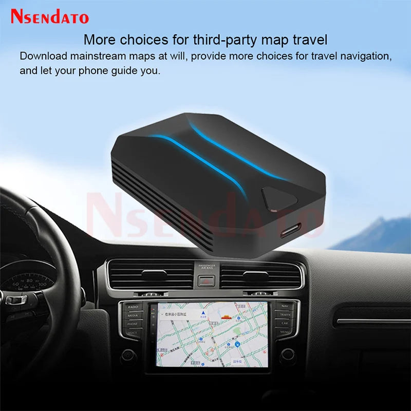 Wired to Wireless Carplay adapter For iPhone Car Stereo With Type C Plug and Play WiFi Bluetooth-Compatible 5.3 Receiver Adapter
