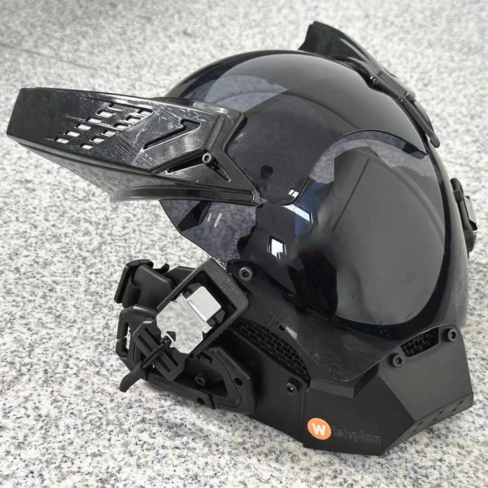 Punk Mask Helmet Cosplay for Motorcycle Men and Women, Halloween Party Mask Techwear, Full-Face Mask Costume Accessory