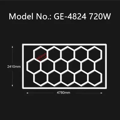 3-Year Warranty Honeycomb LED Car Detailing Ceiling Light with Border Hexagon Led Light for Auto Car Body Repair Workshop Gym