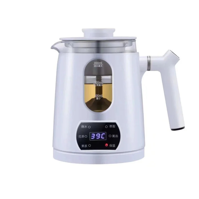 110V 220V Multifunctional Portable Tea Maker Home Health Pot Automatic Insulation Glass Steam Flower Teapot Heating Pot 800ml