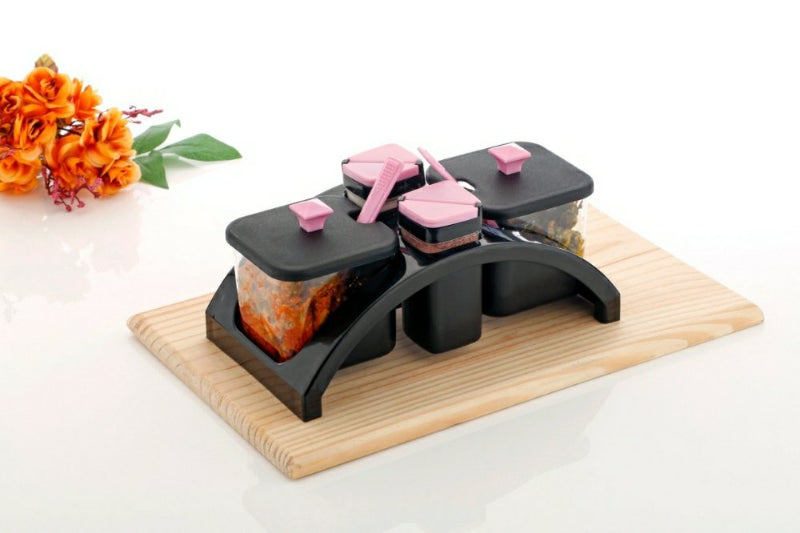 Anjani Premium 2x2 Square Spice & Pickle Jar Set – Airtight, Elegant Storage for Kitchen Essentials (Random Color)