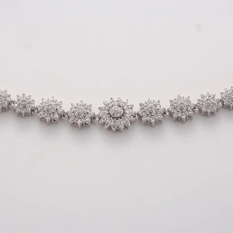 Hadiyana Fashion Bridal Wedding Jewelry Set Of Four Necklace Earrings Ring Bracelet Set Micro Inlaid Zircon Jewelry Sets TZ8079