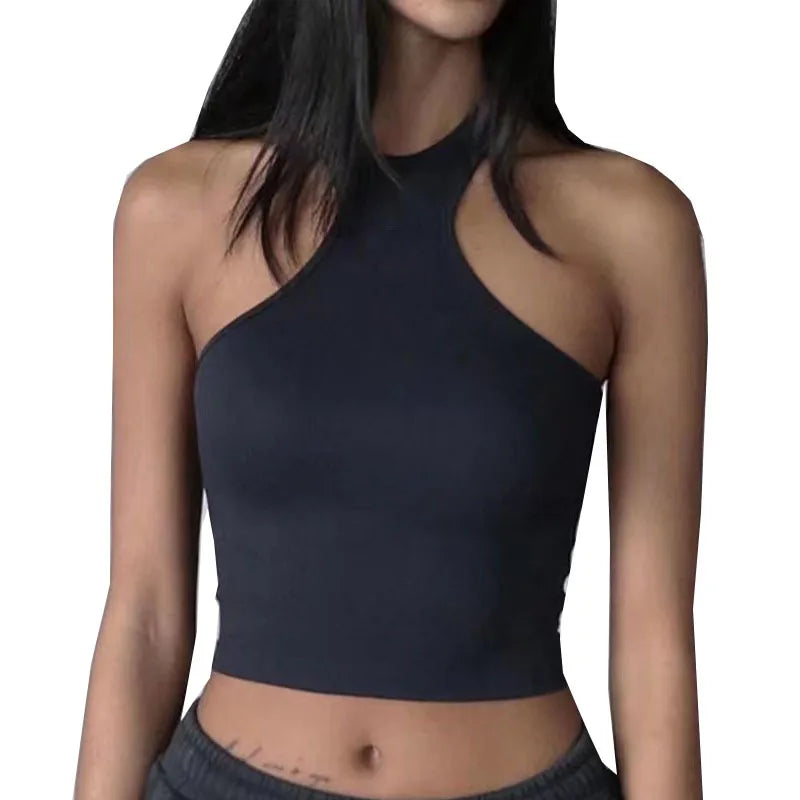 Women Fashion Sports Fitness Top Quick-Dry Breathable Running Training Yoga Vest With Chest Pad High Elasticity Soft Tank Top