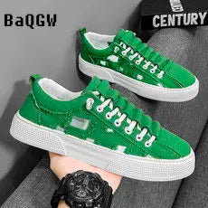 2023 Mens Casual Sneakers Hollow Out Breathable Designer Loafers Summer Fashion Canvas Skate Shoes Student Outdoor Walking Shoes