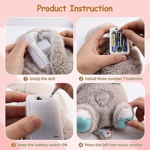 Soft Breathing Teddy with Music, Lights & Breathing Motion