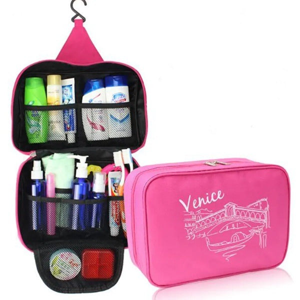 Venice Travel Cosmetic Pouch, Makeup Bag for Travelling, Nylon Waterproof Makeup Bag, Makeup Pouch Organizer, Shaving Kit Bag