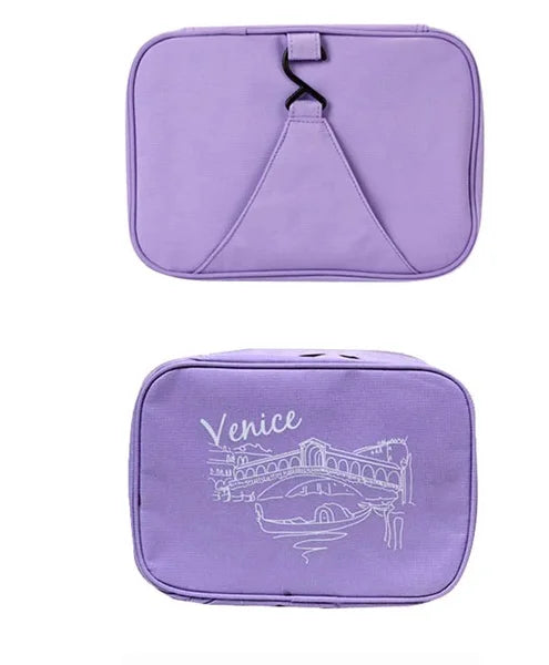 Venice Travel Cosmetic Pouch, Makeup Bag for Travelling, Nylon Waterproof Makeup Bag, Makeup Pouch Organizer, Shaving Kit Bag