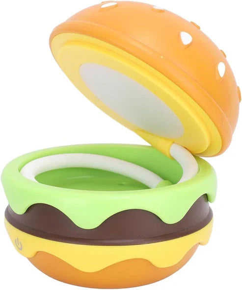 USB Rechargeable Burger Shape Study Lamp, Burger Shape Table Lamp Rechargeable Adjustable Small Desk Lamp for Study Room Home Office Kid Return Gifts