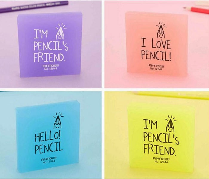 Random Logo Print Erasers