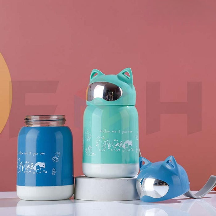 Lucky Cat Cup Glass Bottle