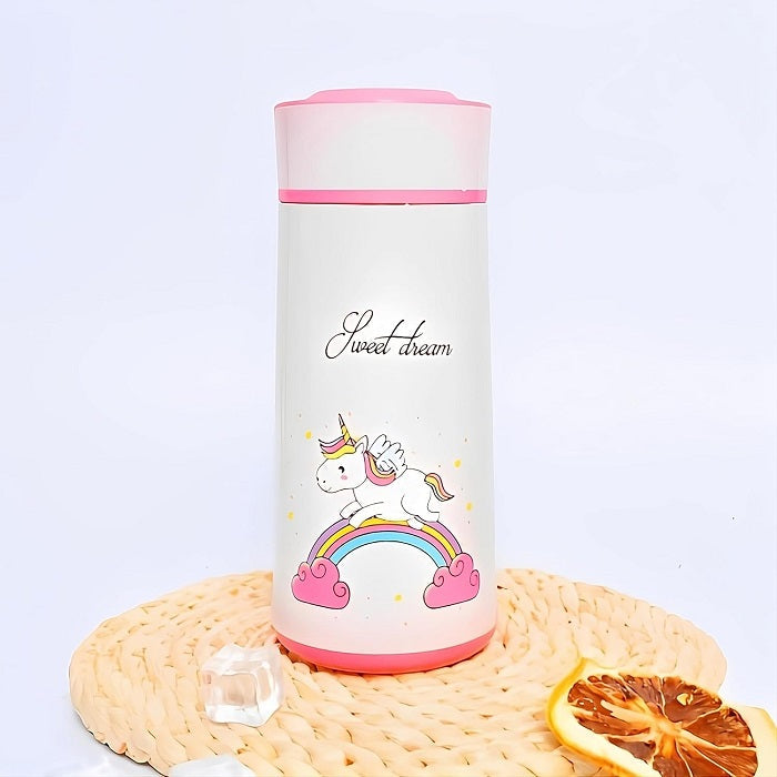 Unicorn Print Glass Water Bottle