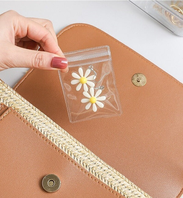 5Pcs Transparent Zip Lock Bag (Small), Small Plastic Storage Bags with Zip Lock for Small Jewellery, Ear Ring, Ring