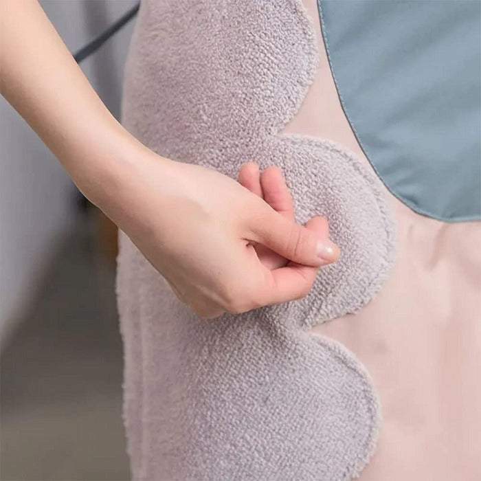 Cute Cartoon Print Kitchen Apron With Pocket