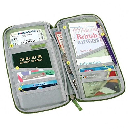 Long Passport Travel Pouch (Pink Color), Long Travel Passport Pouch Credit Debit Card Ticket Coins Money Holder Wallet